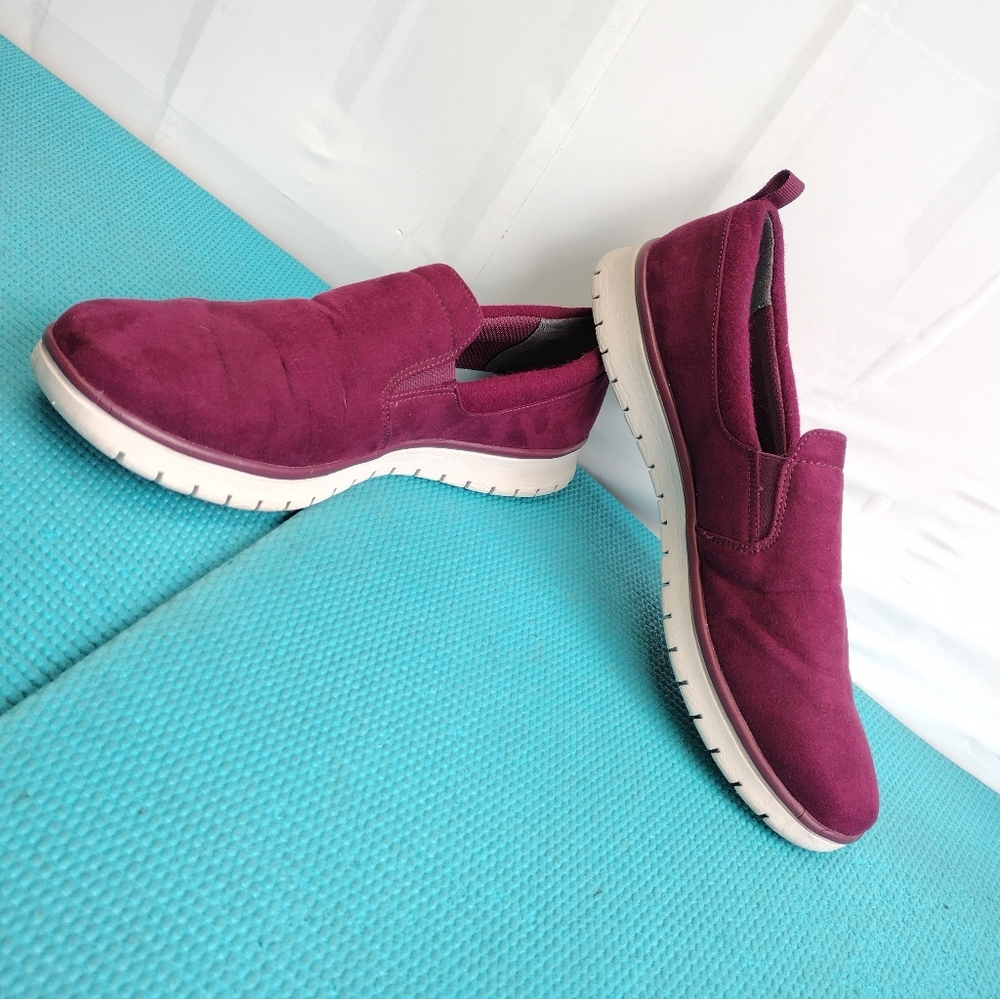 Ryka Women's Sabrina Slip On Burgundy Ankle-High Fabric Sneaker - 11